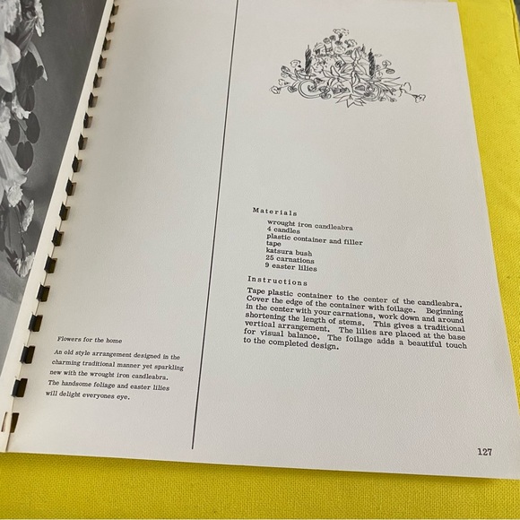 Vtg ARRANGEMENTS FOR ALL OCCASIONS Rittners SPIRAL BOOK Flowers FLORIST Design - Picture 5 of 6